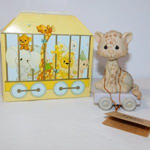 1987 Precious Moments Birthday Train Year 7 Leopard Enesco Figurine w Box